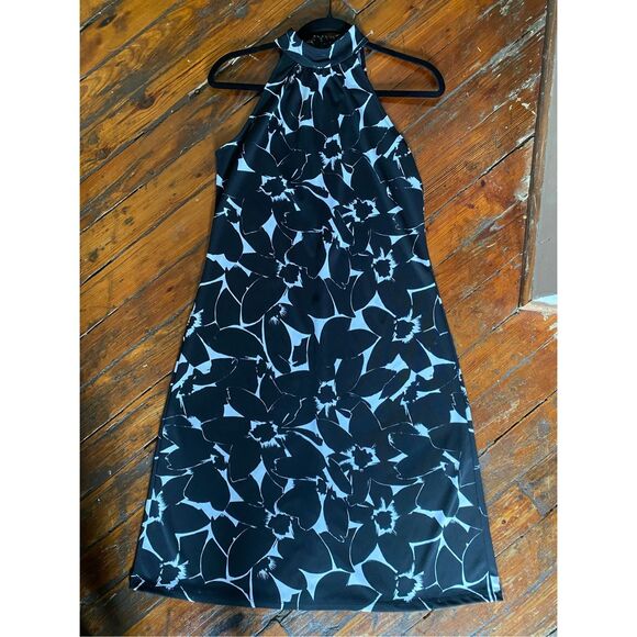 MICHAEL Michael Kors Black and White Floral Halter Sheath Dress Size 10 - Picture 6 of 11
